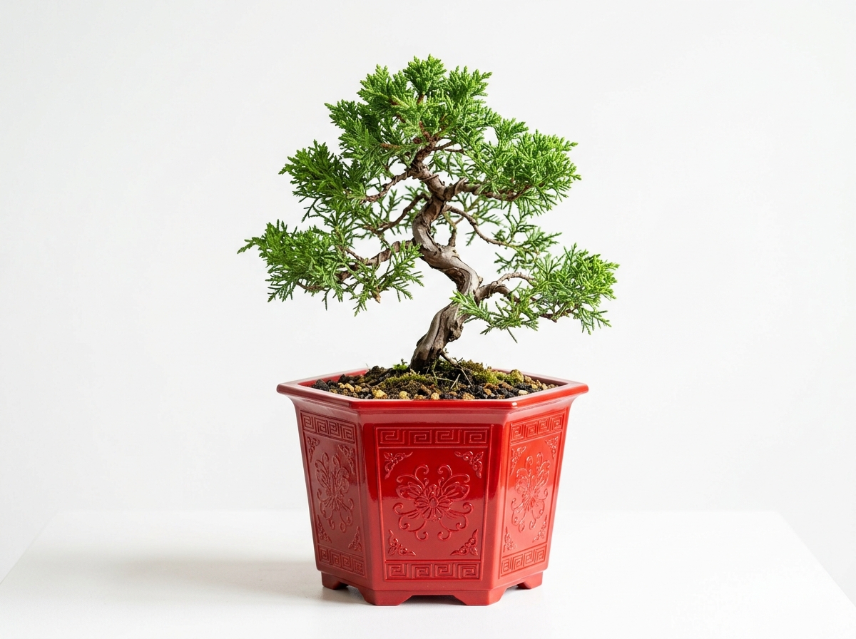Chậu Nhựa Lục Giác Trồng Cây Cảnh Cao Cấp Màu Đỏ